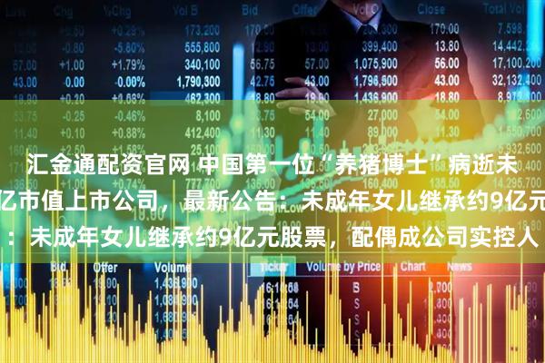 汇金通配资官网 中国第一位“养猪博士”病逝未立遗嘱,生前掌控超百亿市值上市公司,最新公告:未成年女儿继承约9亿元股票,配偶成公司实控人